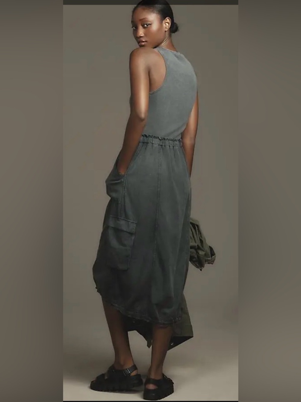 Daily Practice by Anthropologie Be Bold Racerback Twofer Dress M - Picture 2 of 14